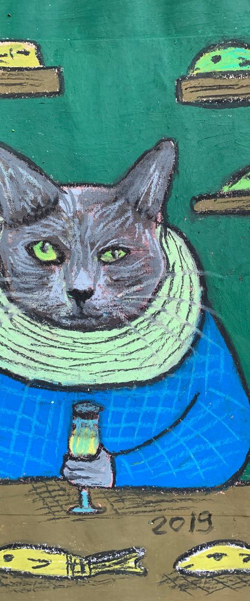 Drinking cat #13 by Pavel Kuragin