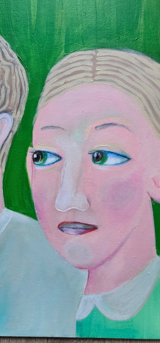 Our couple spring mood green portrait