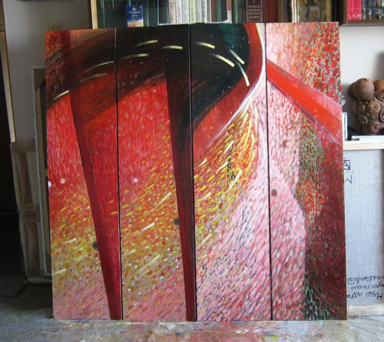 "Blue + Red" diptych