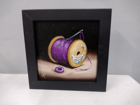 Little Purple cotton reel  still life