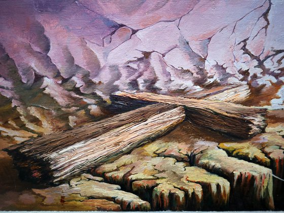 “The Exodus”Triptych on Wood
