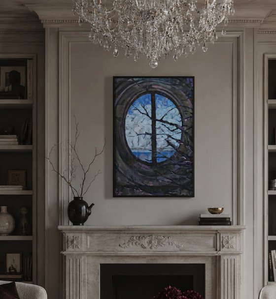February Window Portal Oval blue window