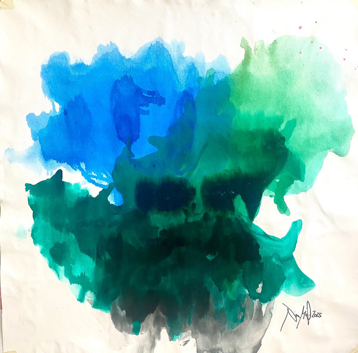 Abstract Acrylic Painting By Nina Mahnik, 39 X 39", Well, That Escalated Quickly 2, Original Artwork