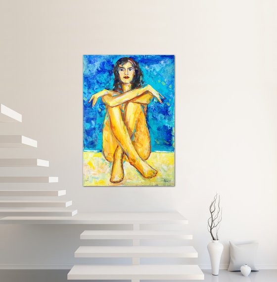 Girl on the beach-(100x70cm)