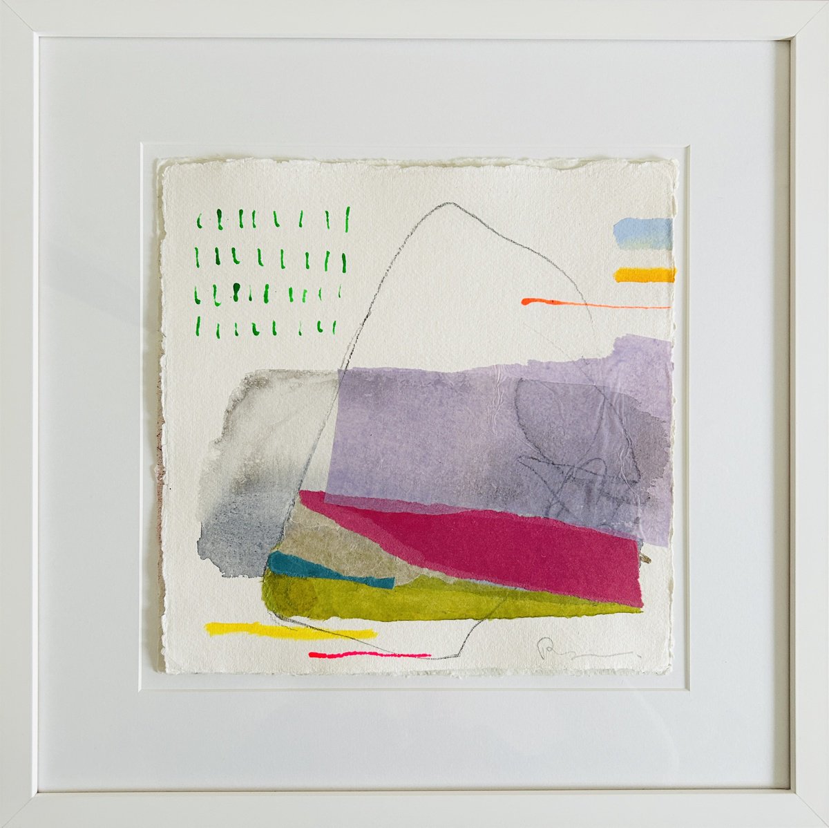 Abstract Ink Drawing By Ryoko Minamitani, 12 X 12", Conversation Series 70, Original Artwork