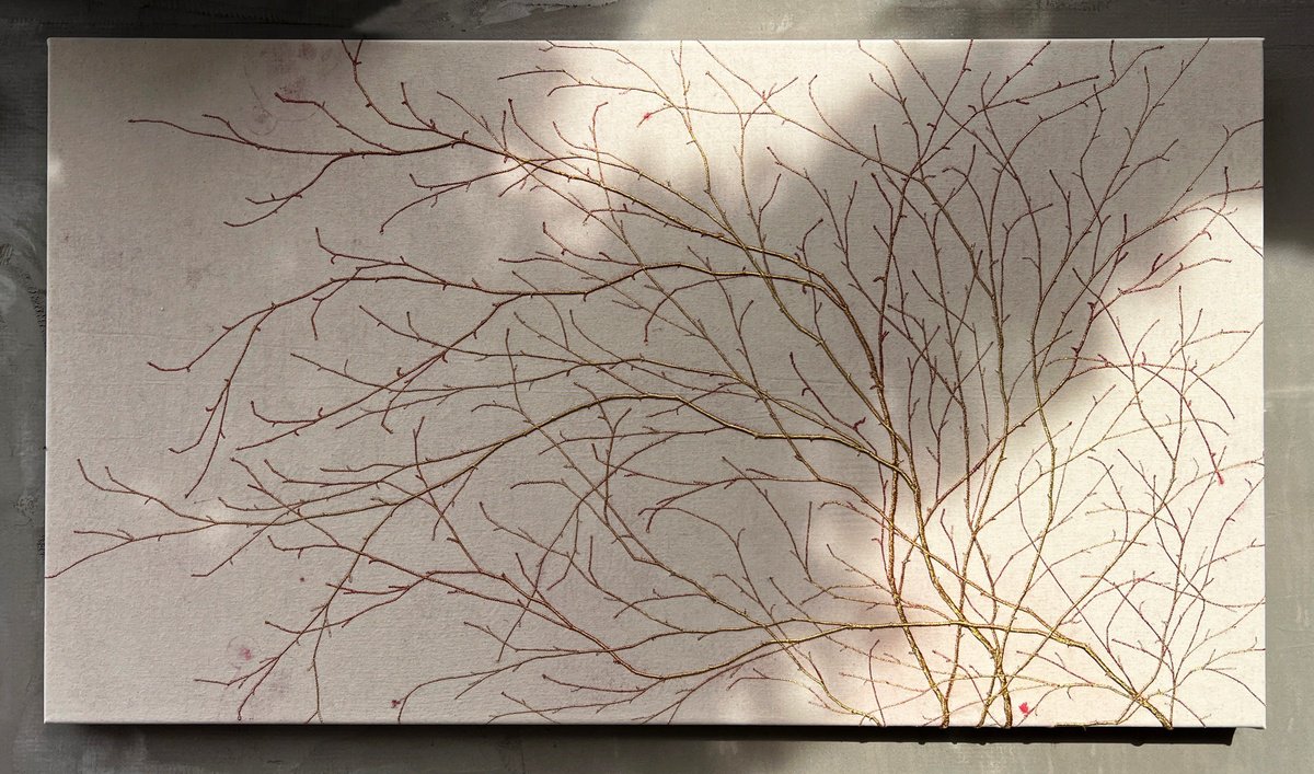 Organic Abstract Painting By Olya Tereschuk, 49 X 28", Invisible Trauma-3, Original Artwork