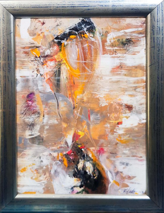 Framed fascinating abstract still life 3.07.2022 on cardboard offer KLOSKA