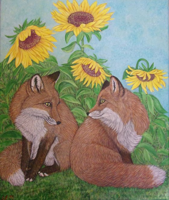 Foxes and Sunflowers