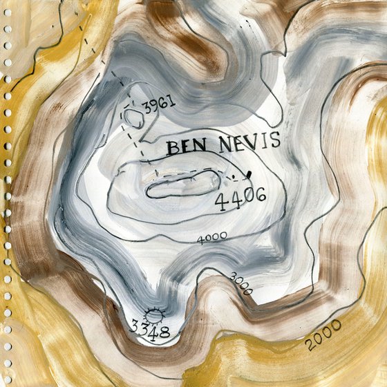 Map Painting, Ben Nevis Summit, Scotland