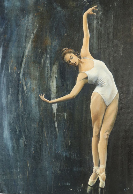 On Pointe Ballerina Painting Ballet Dancer Artfinder