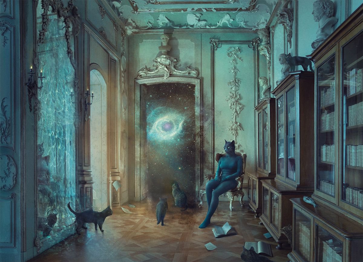 Surrealistic Animal Photograph By Nikolina Petolas, 35 X 26", The Door Keeper, Original Artwork