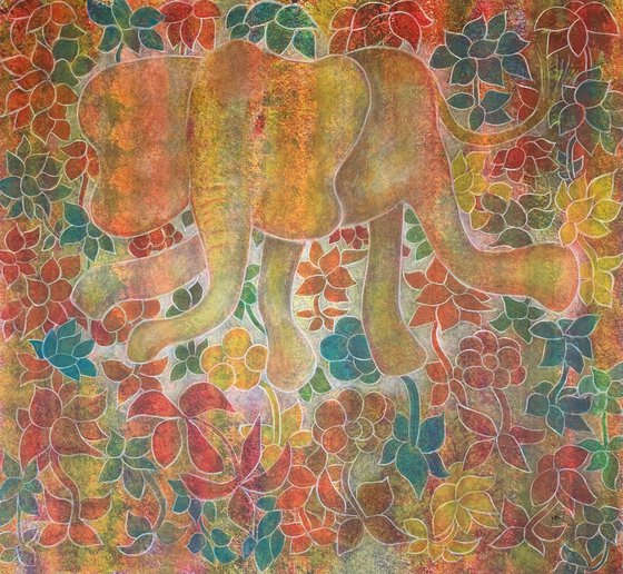 Elephant on meadow
