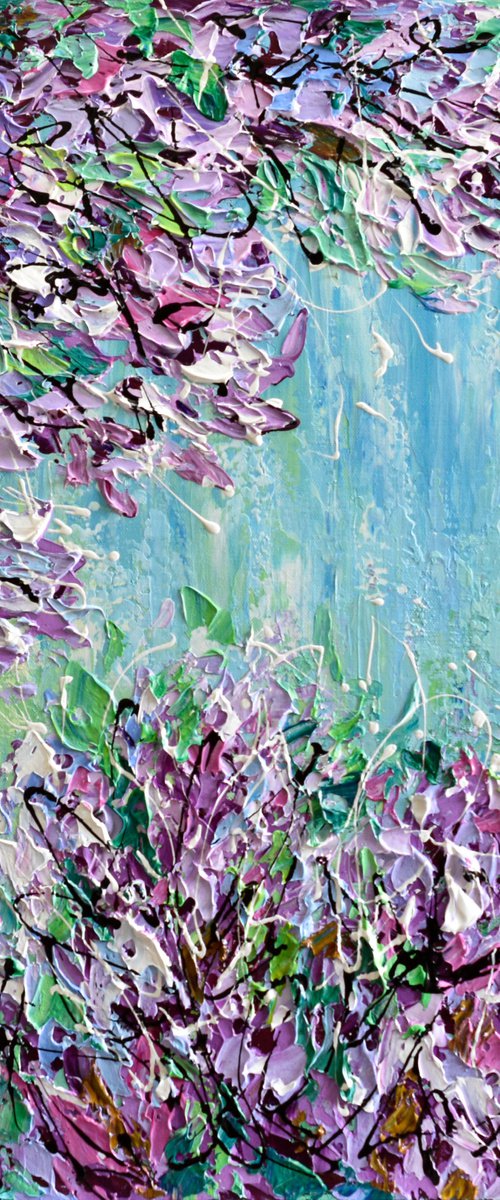 Lilac Season - Textured Spring Flowers Painting on Canvas by Olga Tkachyk