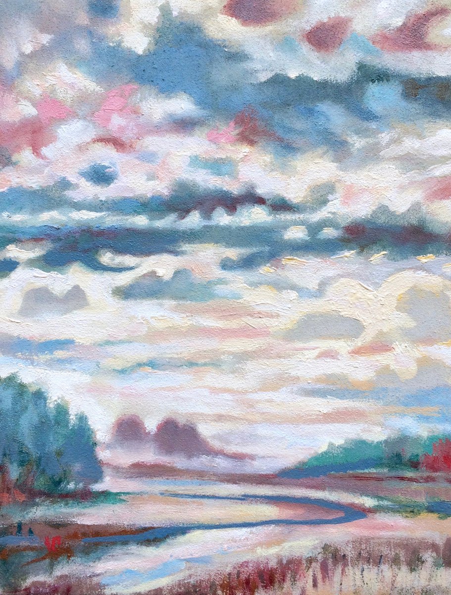 Impressionistic Landscape Oil Painting By Guy Pickford, 10 X 13, Serene, Original Artwork