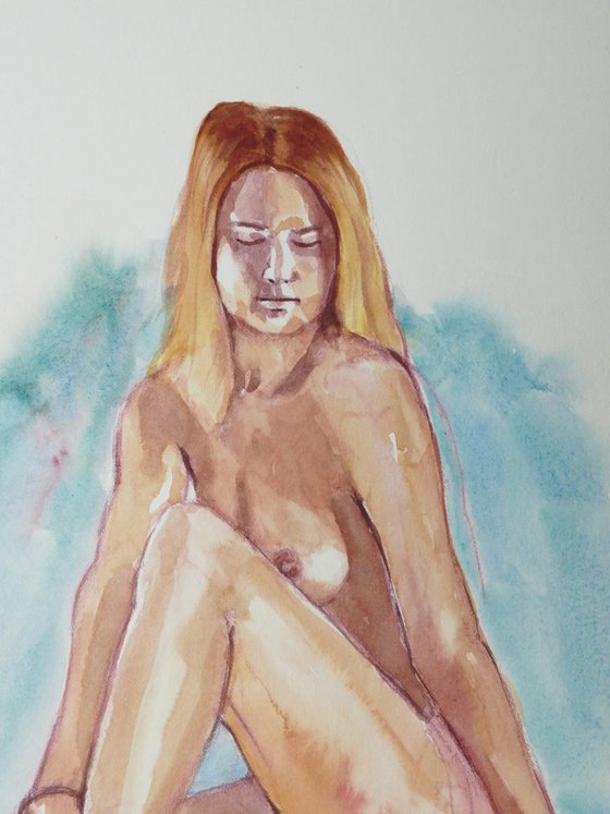 Seated female nude