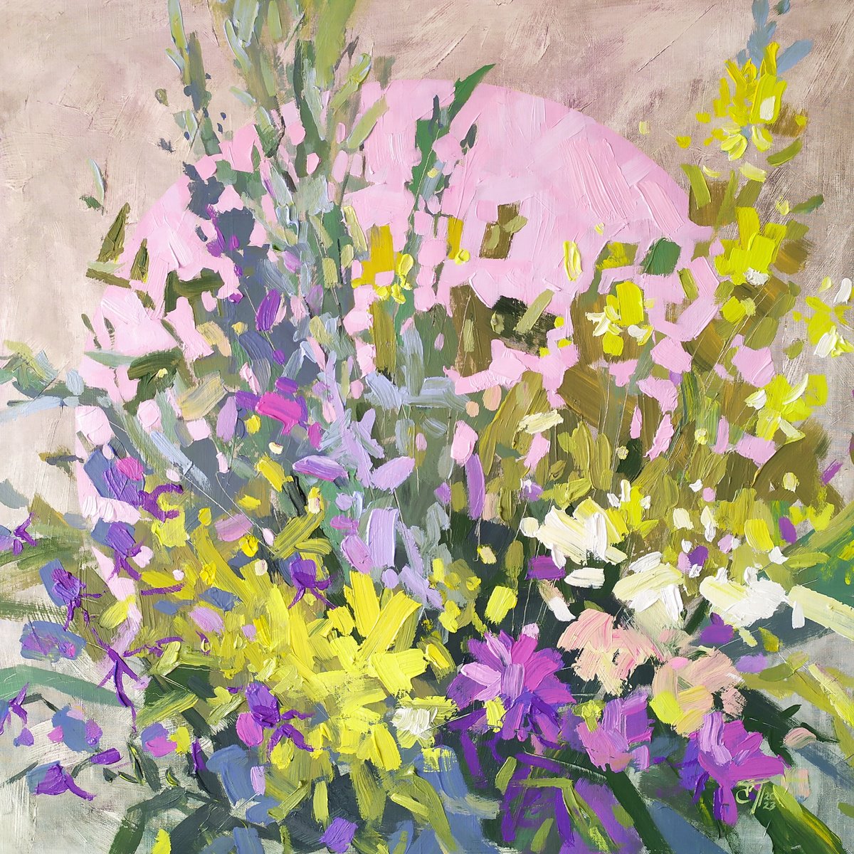 Steppe Bouquet - Abstract flower painting by Ekaterina Prisich