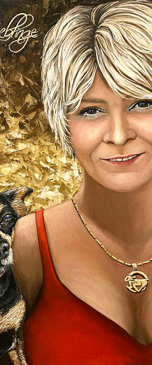 "Lady with a dog" - commission portrait by Elena Adele Dmitrenko