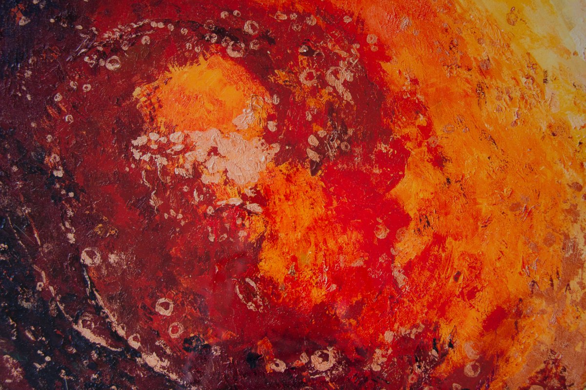 MARS PLEXIGLASS art object planet planets solar sistem round circle space science by Anna Bo