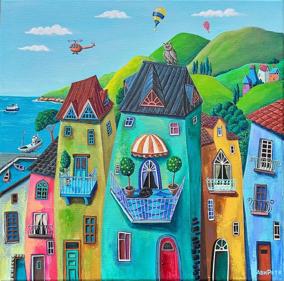 Small town in the clouds