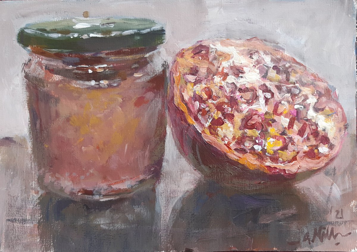 Jam Jar and Pomegranate by Gerry Miller