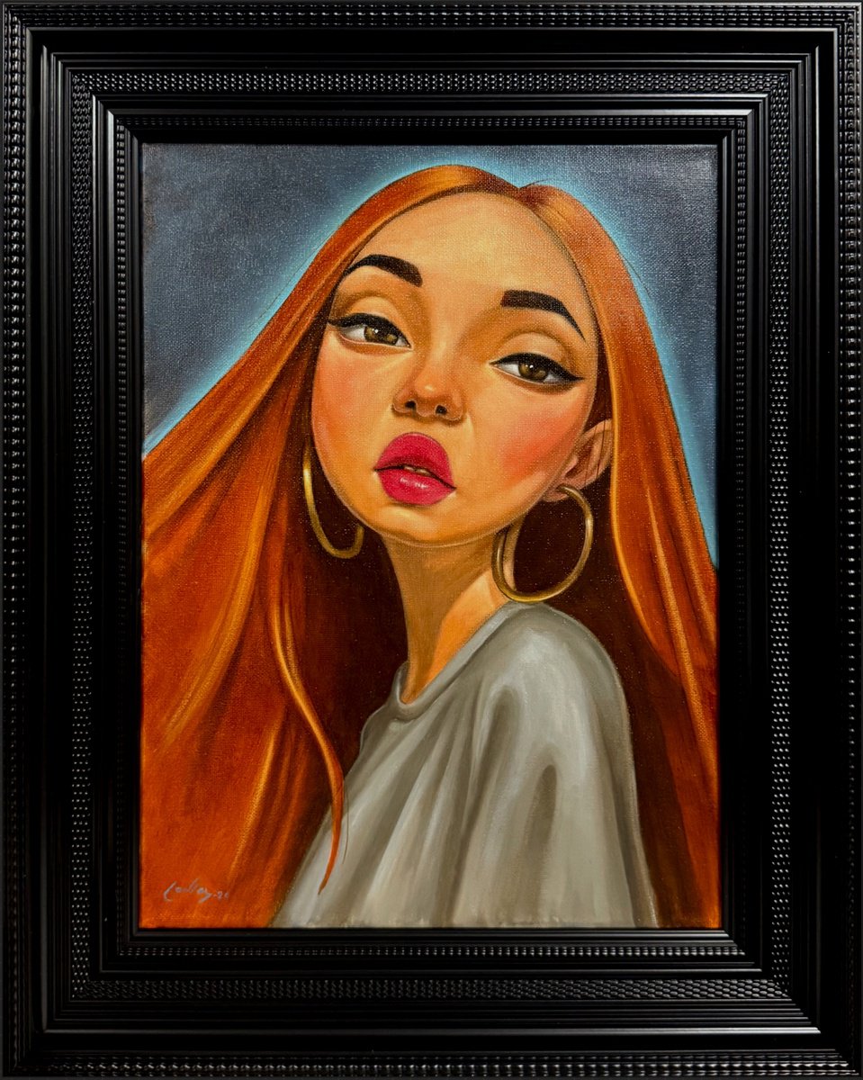 Expressive Oil Painting , The Illustrative Redhead By Pete Conroy, 17 X 20, Artwork For Sale On Artfinder