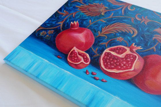Pomegranates on persian carpet