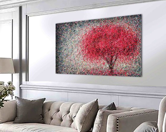 Sakura Flowers blooming Pink tree Love painting Cherry Blossom Pink dream For lovers