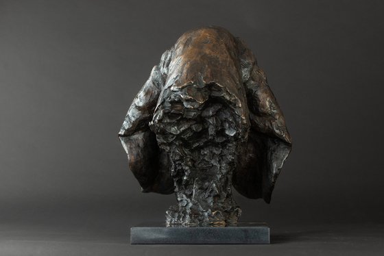 Basset Portrait Bronze