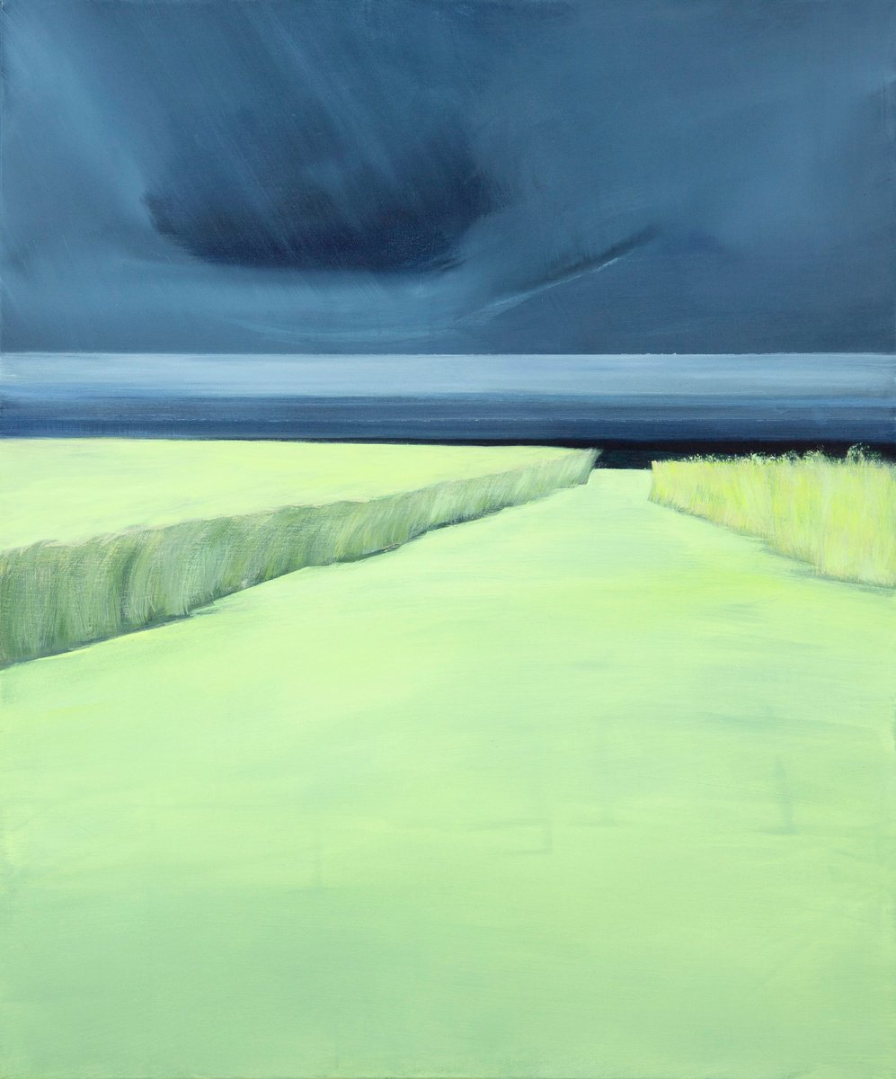 Organic Landscape Acrylic Painting By Katrin Roth, 39 X 47", Unknown Place 1, Original Artwork