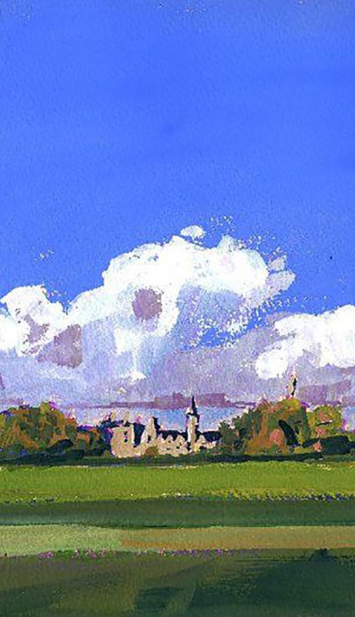 Christ Church Meadows, Oxford (gouache) by Stuart Roper
