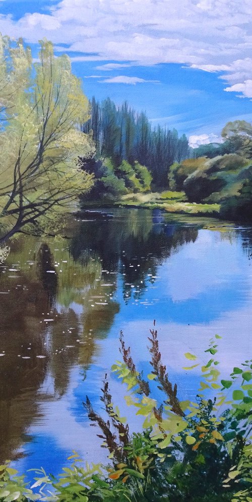 Reflections River Lagan Belfast by Joseph Lynch