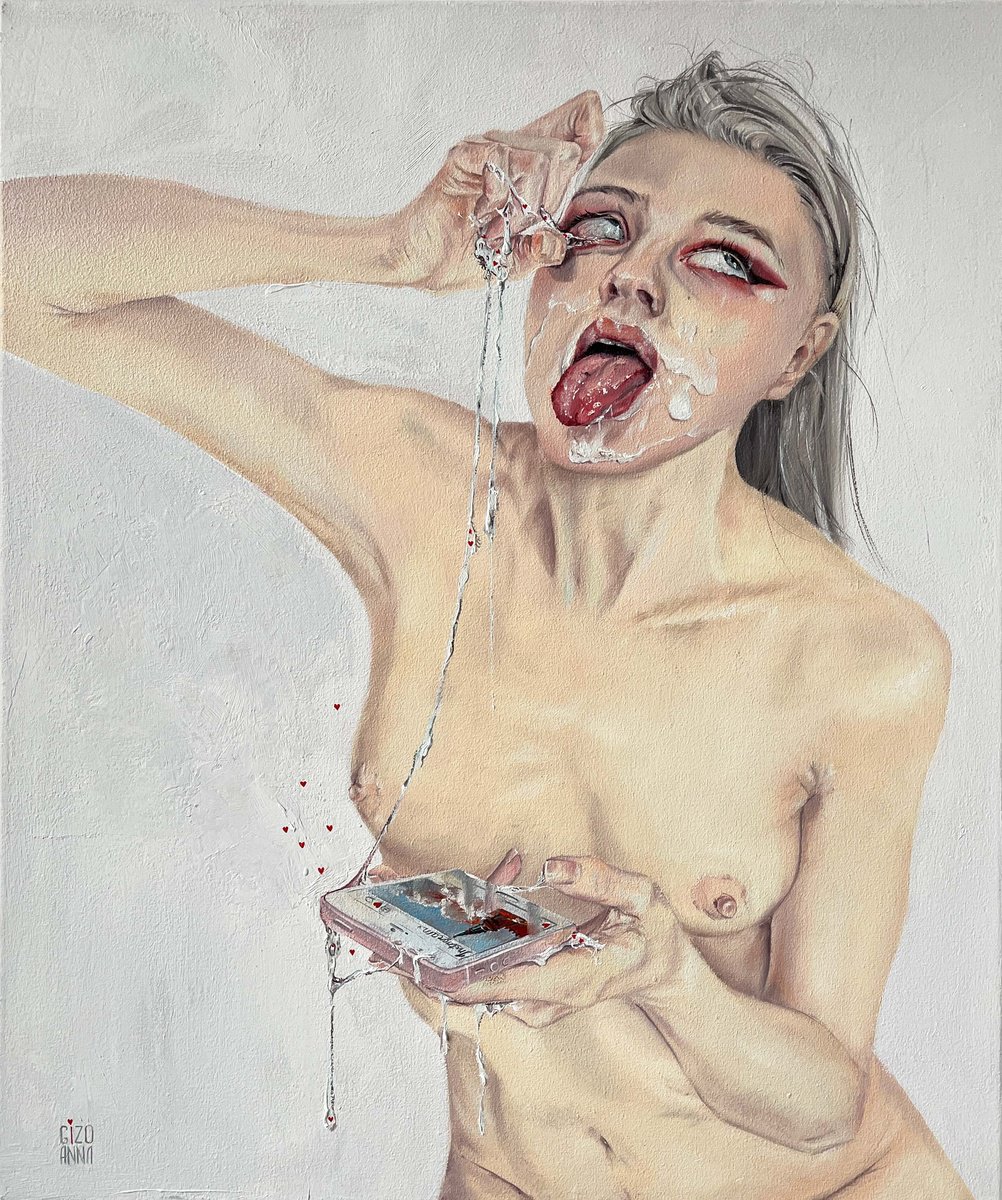 Surrealistic Portrait Oil Painting By Anna Gizo, 20 X 24, Online, Original Artwork