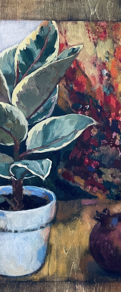 Still life with pomegranate by Nadezda Stupina