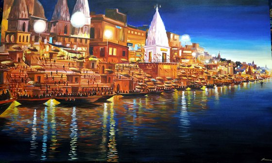 Beauty of Night Varanasi Ghats