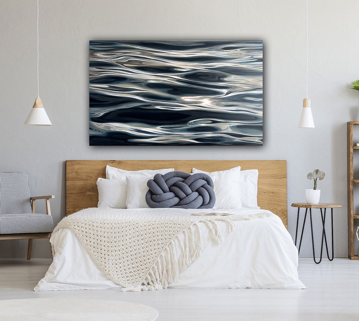 Photorealistic Landscape Oil Painting By Eva Volf, 60 X 36, Liquid Light, Original Artwork