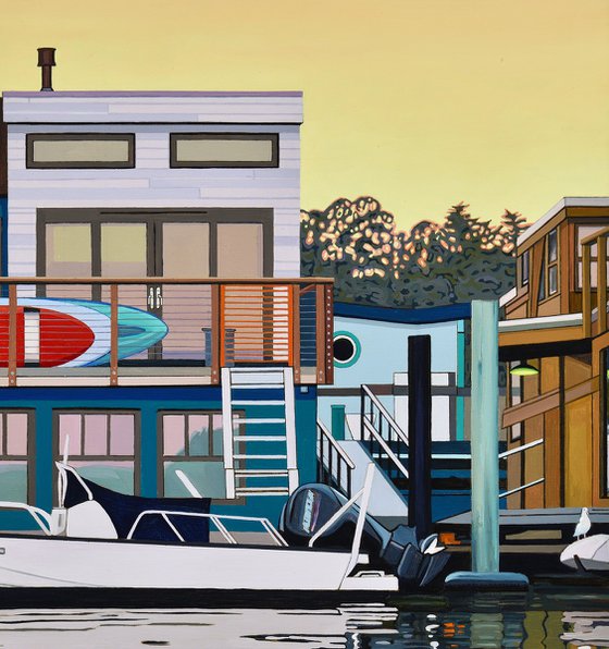 Houseboat At Sunset