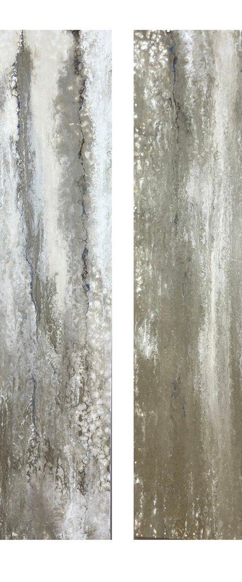 Large Diptych "L´Averse" - 2 panels. by Kseniia Turik