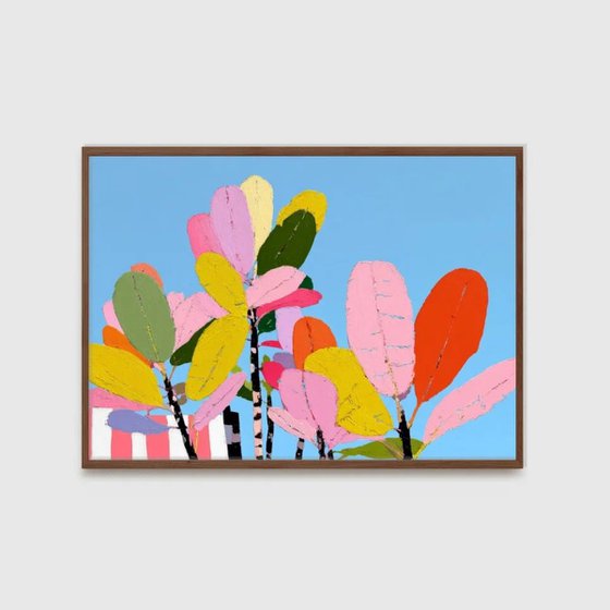 Dancing Leaves in a Quiet Blue Sky