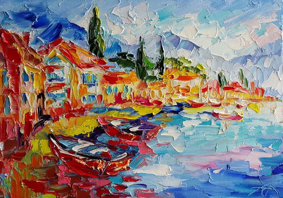 Journey through the Crimea - landscape, oil painting, street scenery, painting on canvas, impressionism, city, gift