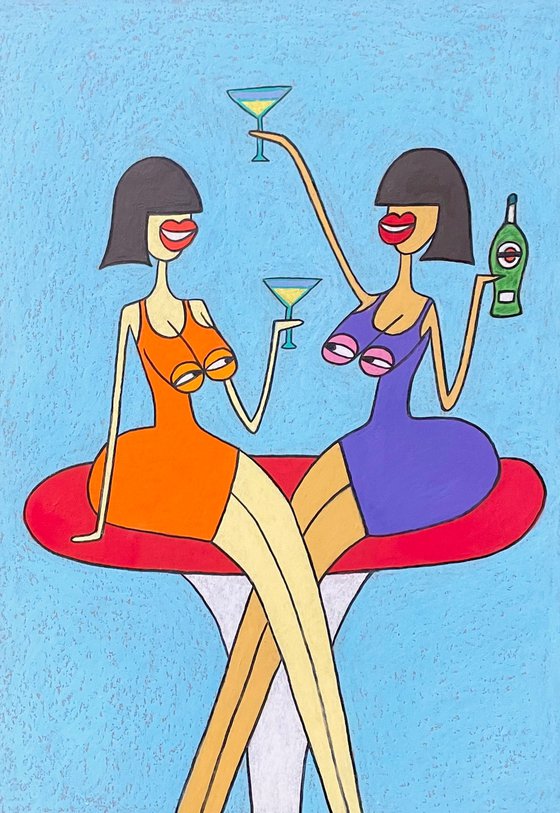 Our tits love Martini and gossips