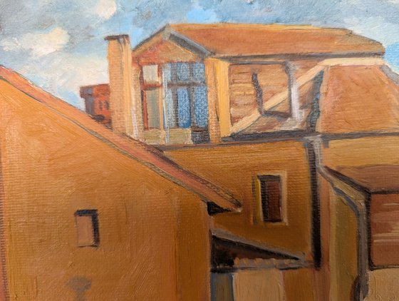 Ochre Rooftops Under the Northern Sky