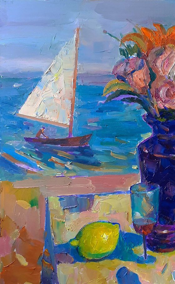 Still Life against the Background of the Sea