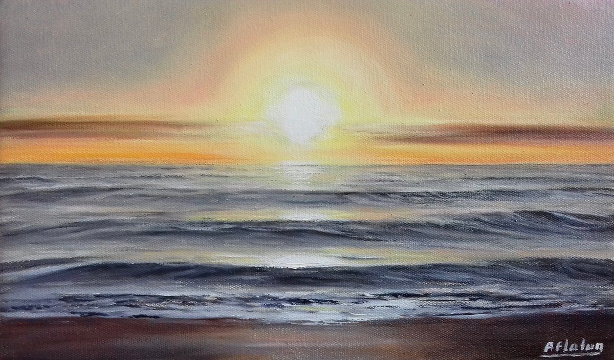 SUNSET AT SEA by Aflatun Israilov
