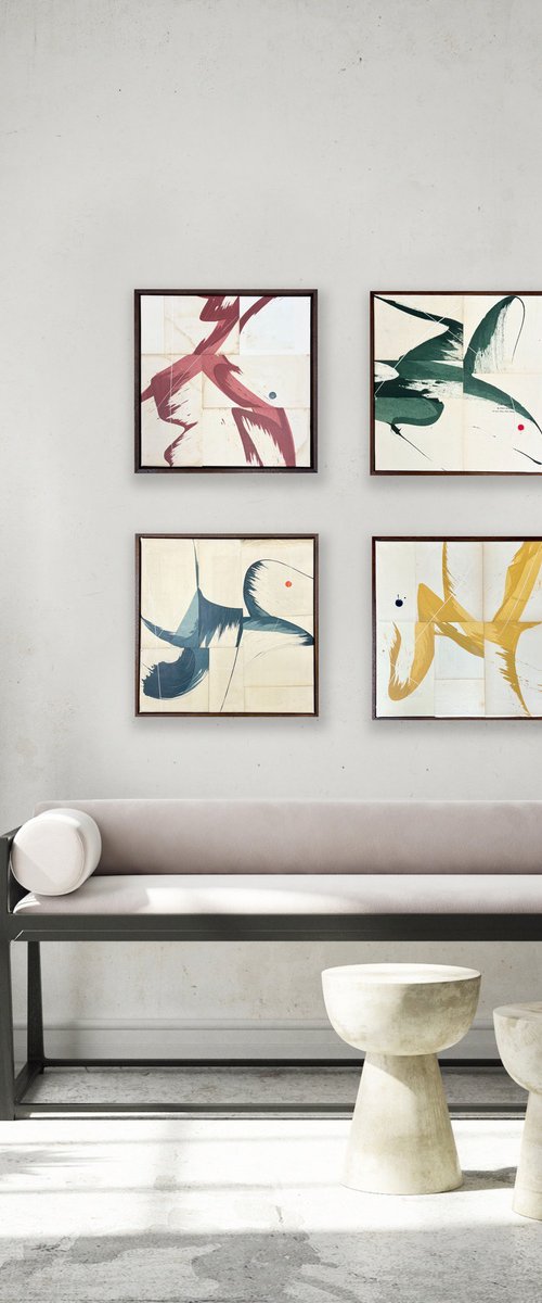 Hokusai Red VI by Jane Skingley