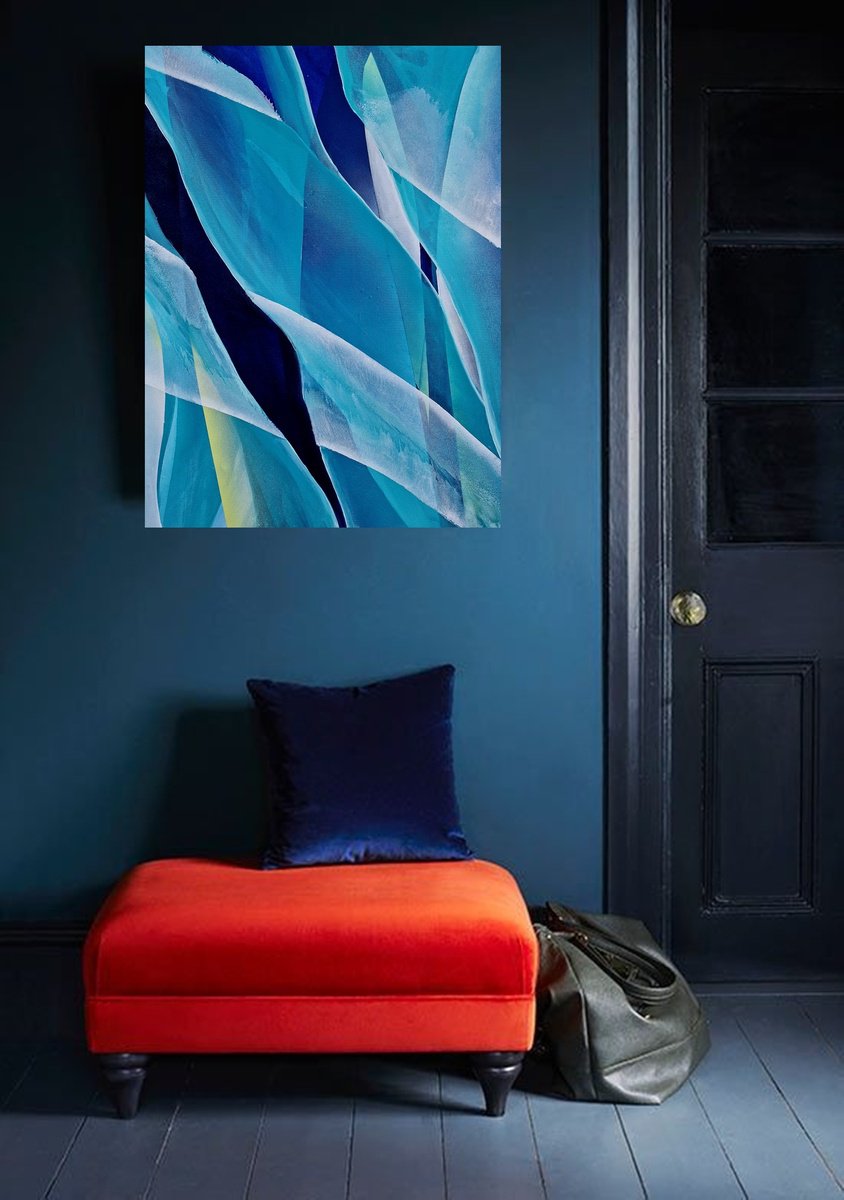 Impressionistic Abstract Acrylic Painting By Danijela Dan, 24 X 31, Transcended Boundaries V - Space, Original Artwork