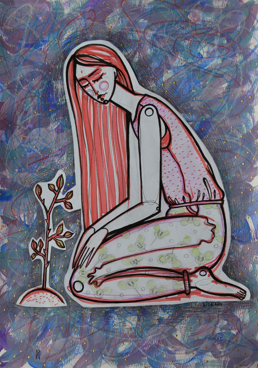 Illustrative Drawing , Vital Energy By Lidia Matviyenko /Lidikart/, 11 X 16, Artwork For Sale On Artfinder