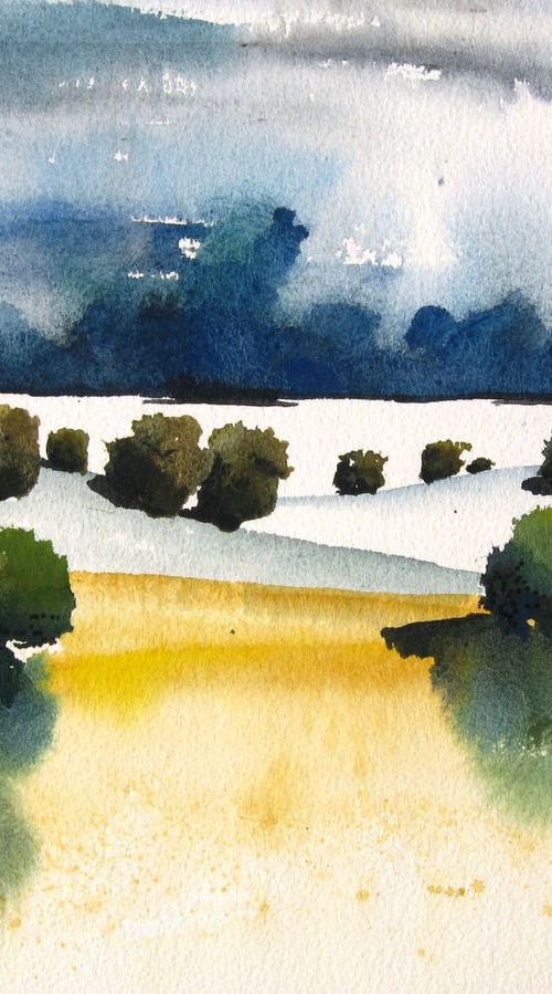 Monsoon - Original Watercolor Painting by CHARLES ASH