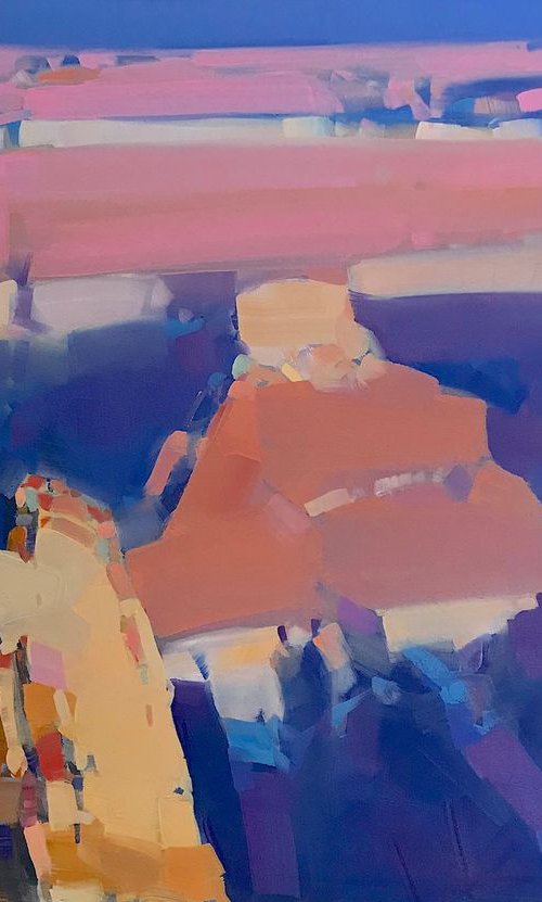 Canyon Sunset, Landscape, Original oil painting, One of a kind Signed by Vahe Yeremyan