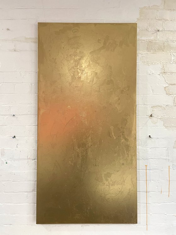 Eternal Wisdom - 152 x 76 cm - metallic gold paint on canvas