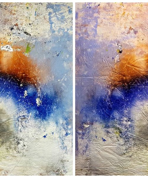 I'm looking for you (n.272) - 180 x 82 x 2,50 cm - diptych - ready to hang - acrylic painting on stretched canvas by Alessio Mazzarulli